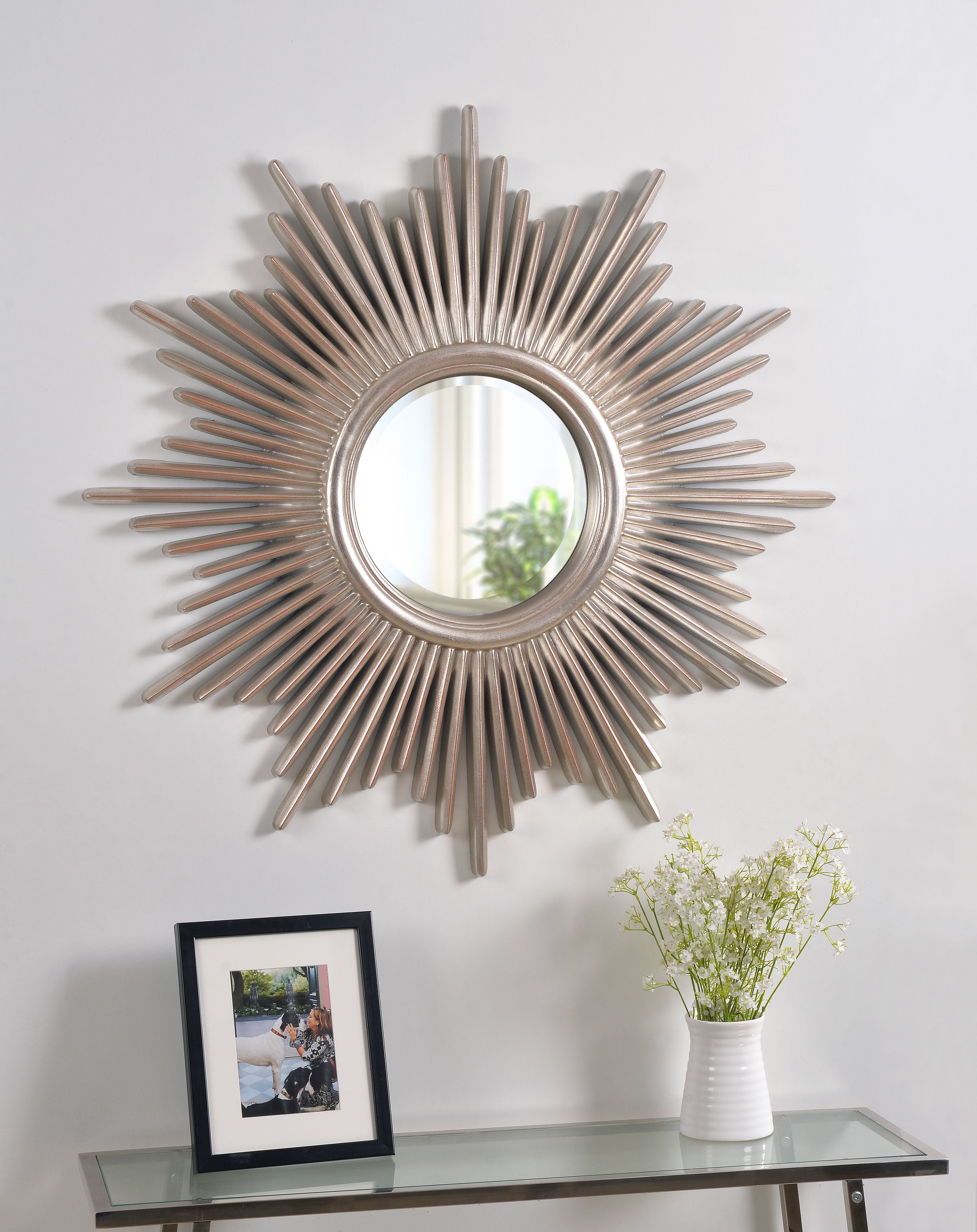 Modern Sunburst Mirrors | Allmodern With Estrela Modern Sunburst Metal Wall Mirrors (View 5 of 20)