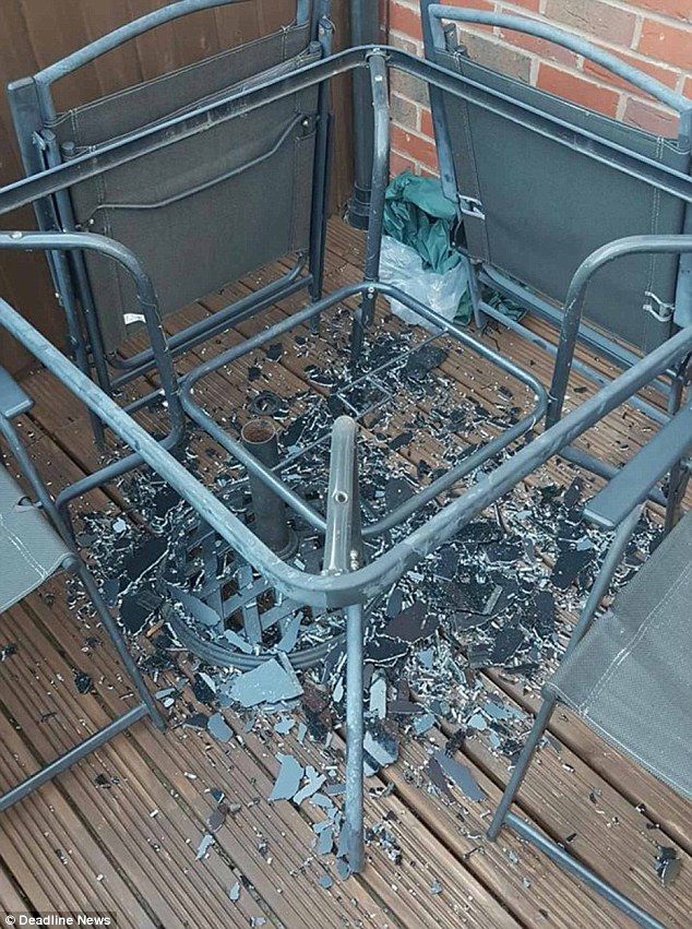 Mother's Horror After Asda Glass Patio Table 'explodes' In Inside Copper Grove Rochon Glass Top Wood Accent Tables (View 25 of 25)