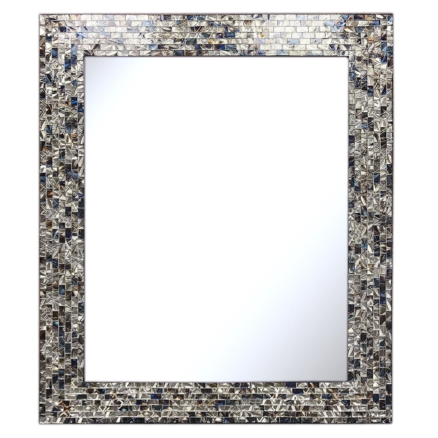 Multi Colored & Silver, Luxe Mosaic Glass Framed Wall Mirror, Decorative  Embossed Rectangular Vanity / Accent Mirror (30" X 24") Within Rectangle Accent Wall Mirrors (View 16 of 20)