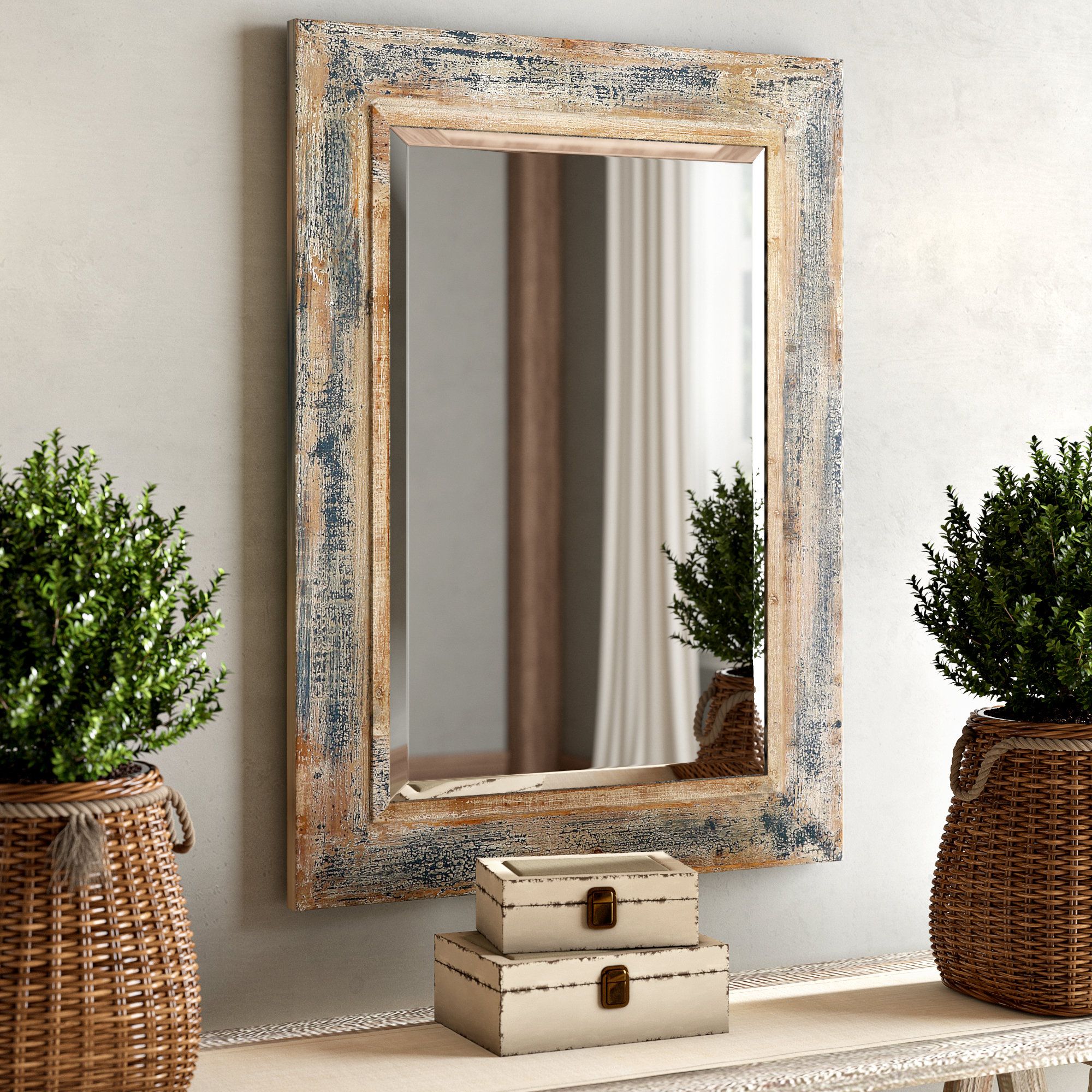 Navy Blue Mirror | Wayfair With Regard To Saylor Wall Mirrors (View 17 of 20)