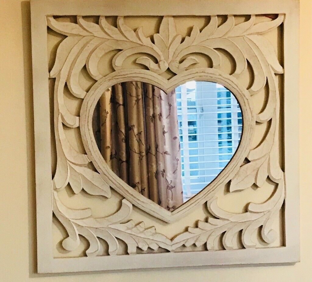 Next Heart Mirror And Wall Art For Sale | In West Derby, Merseyside |  Gumtree Regarding Window Cream Wood Wall Mirrors (View 16 of 20)