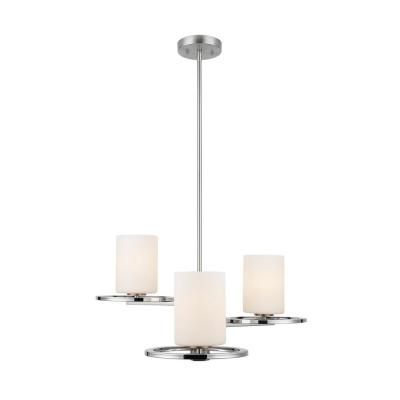 Nickel – Chandeliers – Lighting – The Home Depot Intended For Dirksen 3 Light Single Cylinder Chandeliers (View 15 of 20)