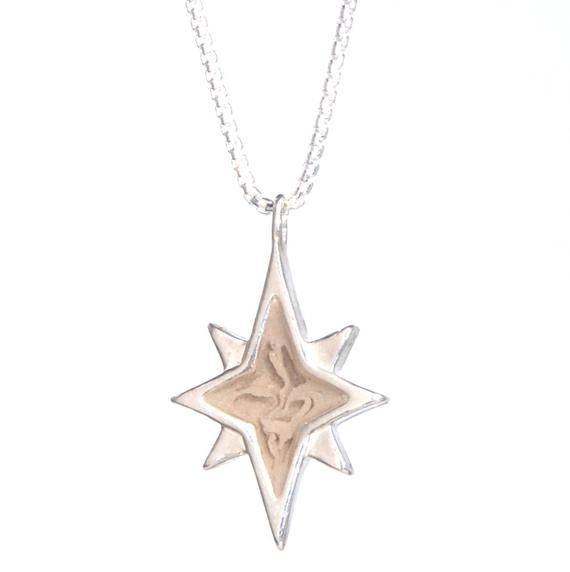 North Star Cremation Necklace – Sterling Silver Pet Ashes Necklace For Spokane 1 Light Single Urn Pendants (View 8 of 25)