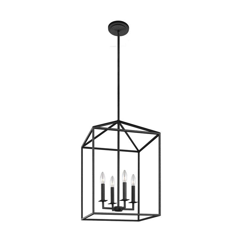 Odie 4 Light Lantern Square/rectangle Pendant With Regard To Thorne 4 Light Lantern Rectangle Pendants (View 15 of 20)