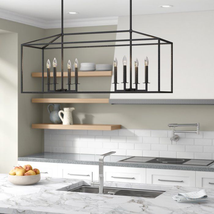 Odie 8 Light Kitchen Island Square / Rectangle Pendant Within Odie 8 Light Kitchen Island Square / Rectangle Pendants (View 7 of 25)