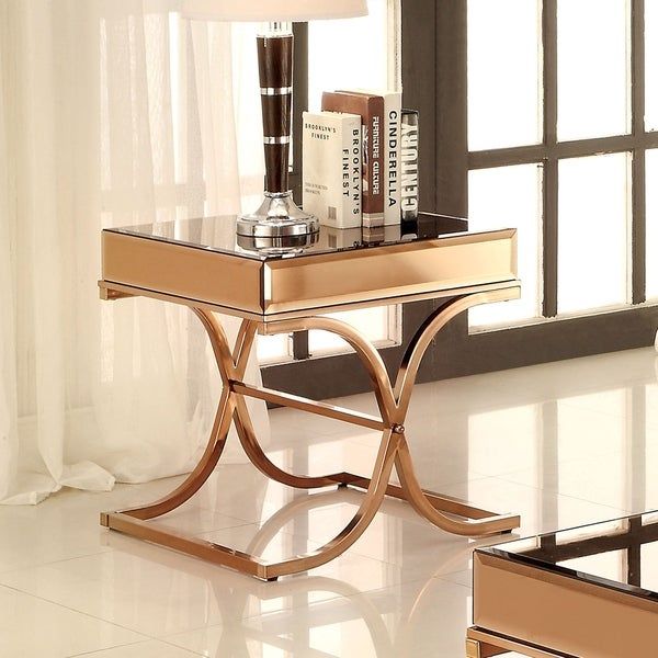 Orelia Contemporary Copper Luxury End Tablefoa Within Furniture Of America Orelia Brass Luxury Copper Metal Coffee Tables (View 3 of 25)