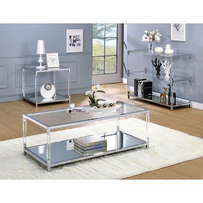 Orren Ellis Bullington 2 Piece Coffee Table Set | Products In Thalberg Contemporary Chrome Coffee Tables By Foa (View 43 of 50)