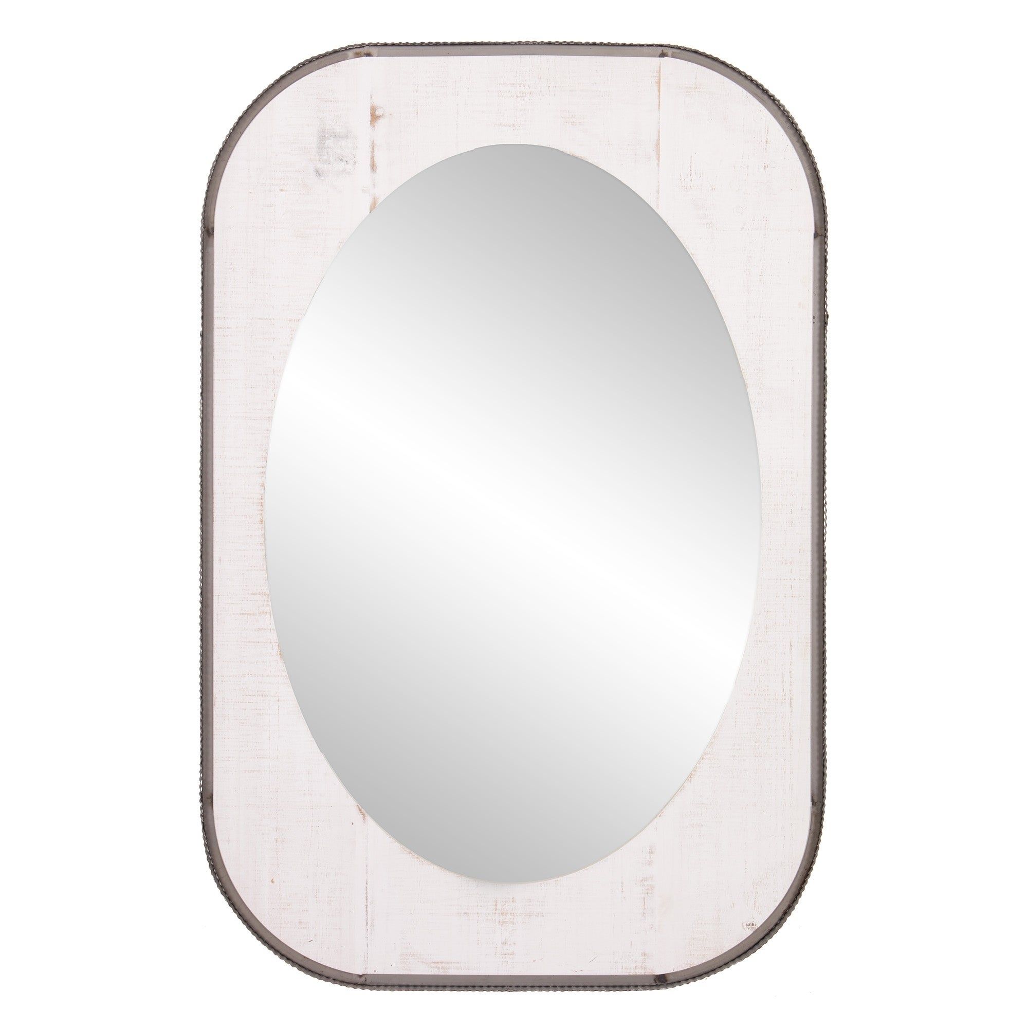 Patton Wall Decor 24X36 Oval Wood And Metal Wall Accent Mirror Intended For Rectangle Antique Galvanized Metal Accent Mirrors (View 15 of 20)