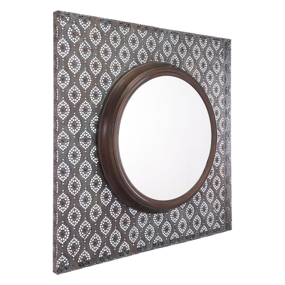 Plaque Antique Metal Wall Mirror With Rectangle Antique Galvanized Metal Accent Mirrors (View 20 of 20)