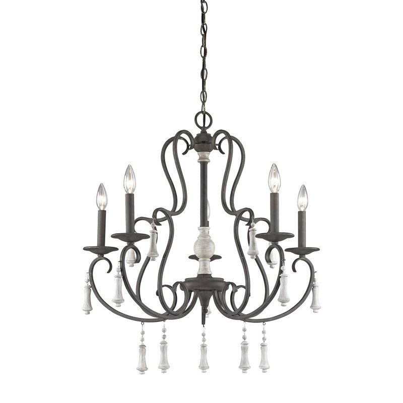 Pollitt 5 Light Chandelier Within Gaines 9 Light Candle Style Chandeliers (View 15 of 20)
