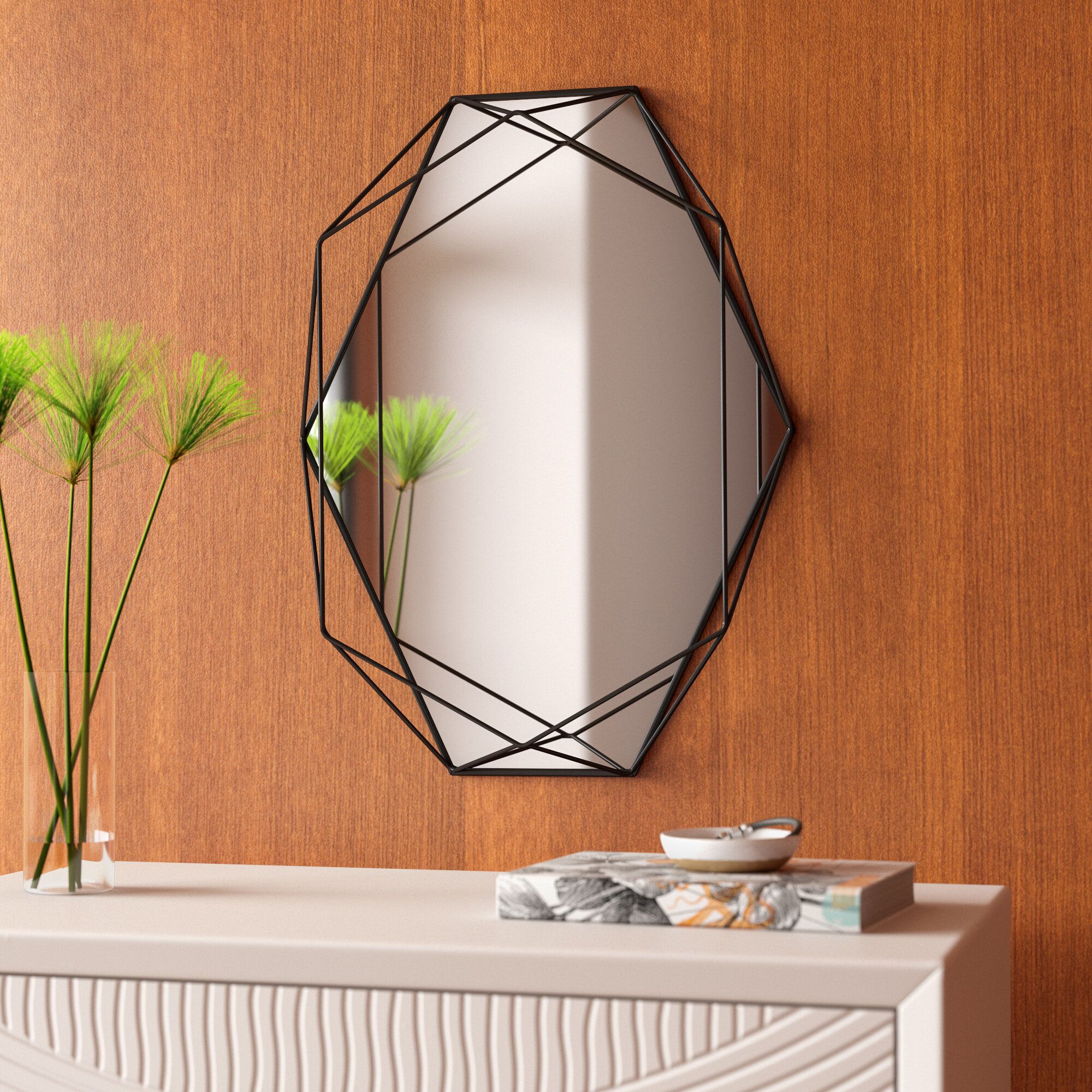 Prisma Modern & Contemporary Accent Mirror In 3 Piece Dima Hanging Modern &amp; Contemporary Mirror Sets (View 16 of 20)