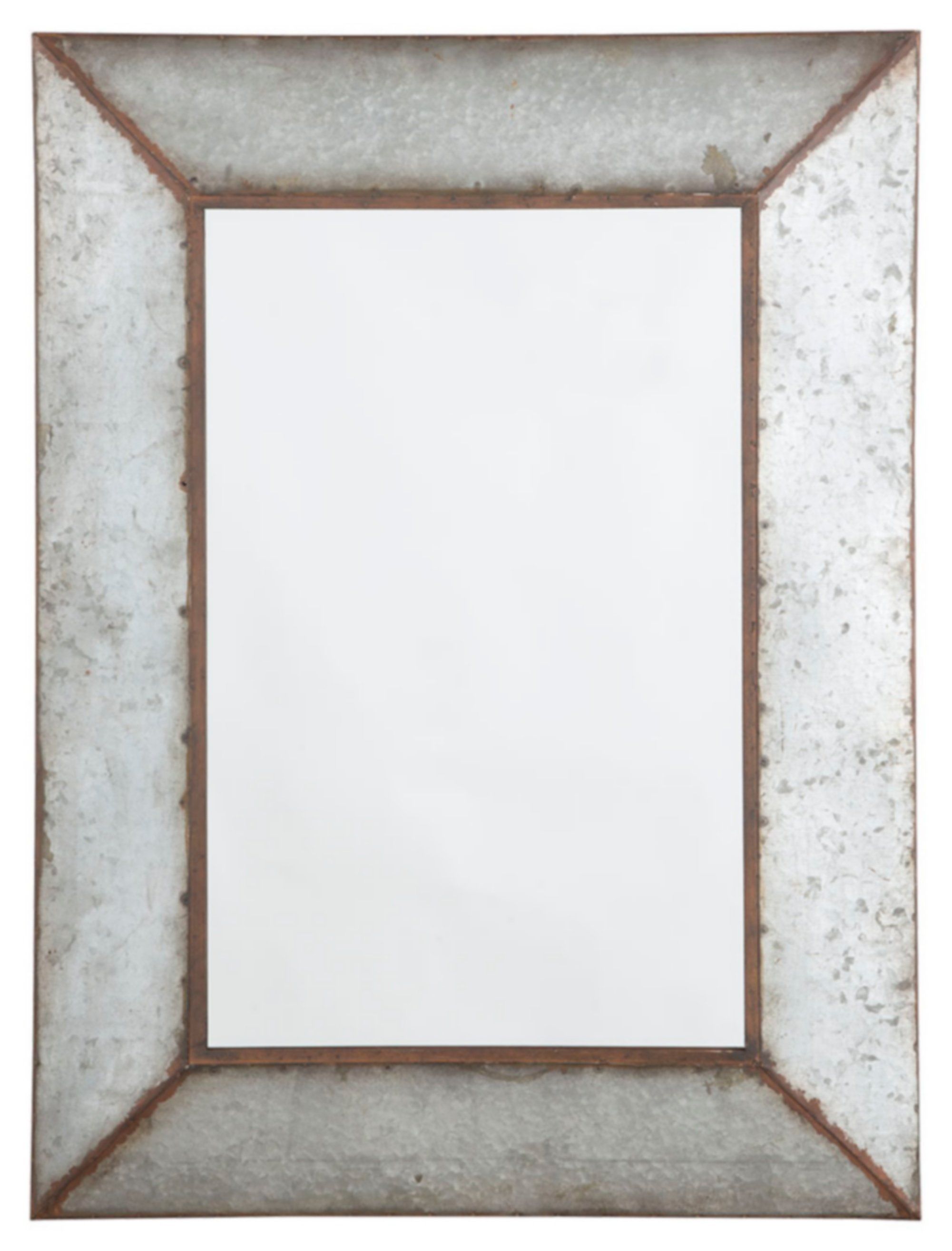 Rectangle Antique Galvanized Metal Accent Mirror Pertaining To Rectangle Antique Galvanized Metal Accent Mirrors (View 2 of 20)