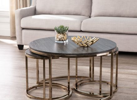 Riverside Furniture Portia 53209 Nesting Coffee Tables With Inside Silver Orchid Grant Glam Nesting Cocktail Tables (View 25 of 25)