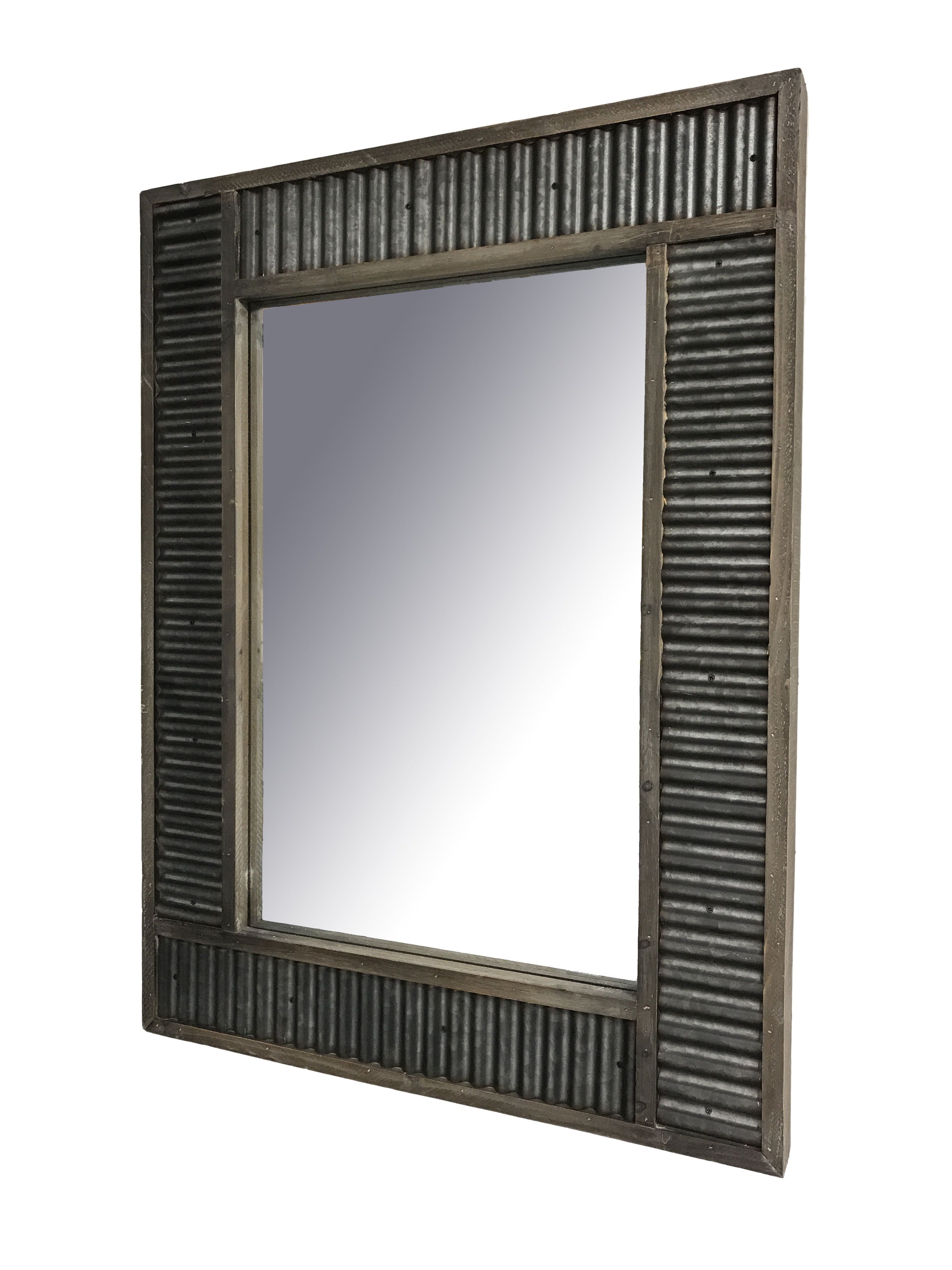 Rustic Wood Framed Mirror | Wayfair Inside Padang Irregular Wood Framed Wall Mirrors (View 20 of 20)