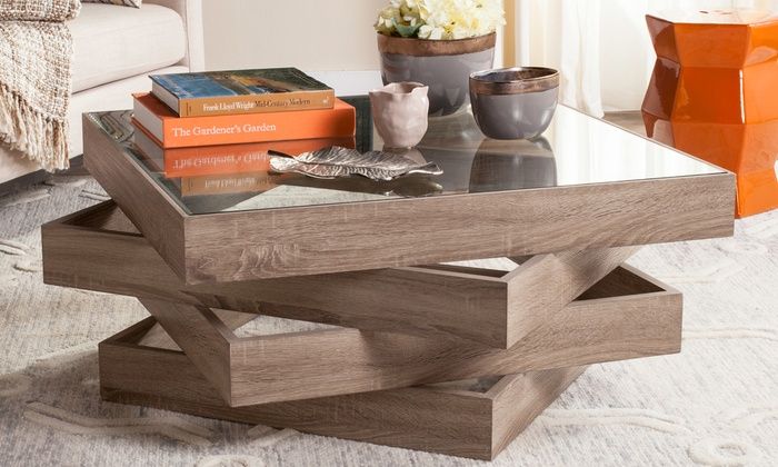 Safavieh Wood Coffee Table | Groupon Goods Pertaining To Safavieh Anwen Geometric Wood Coffee Tables (View 1 of 50)