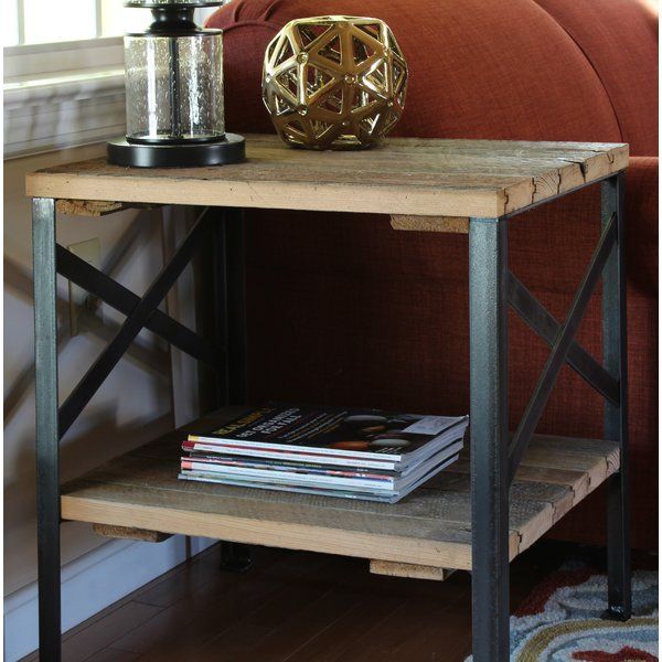 Sawyer Reclaimed End Table | Wayfair In Sawyer Industrial Reclaimed Rectangular Cocktail Tables (View 24 of 50)