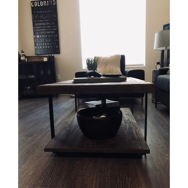 Shop Carbon Loft Kenyon Natural Rustic Coffee Table – On In Carbon Loft Kenyon Cube Brown Wood Rustic Coffee Tables (View 7 of 25)