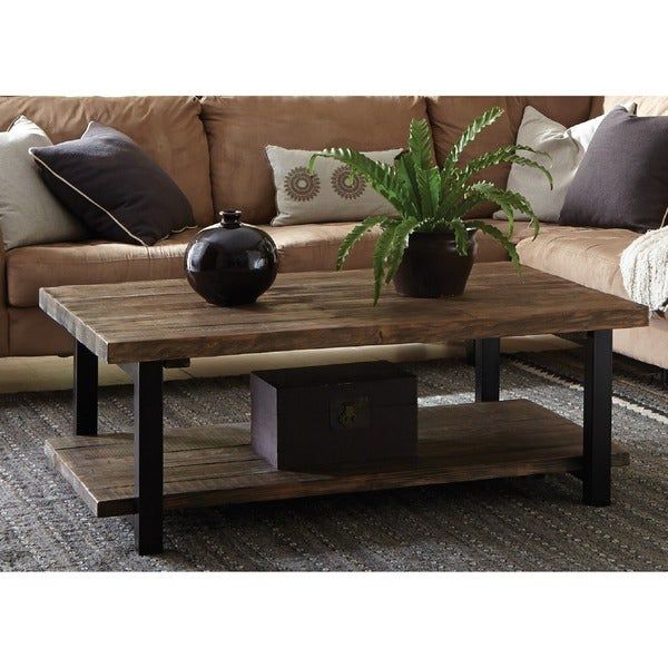 Shop Carbon Loft Lawrence 48 Inch Metal And Reclaimed Wood Pertaining To Carbon Loft Lawrence Reclaimed Cube Coffee Tables (View 7 of 50)