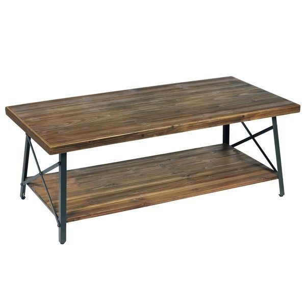 Shop Carbon Loft Oliver Modern Rustic Natural Fir Coffee Pertaining To Carbon Loft Enjolras Wood Steel Coffee Tables (View 9 of 25)