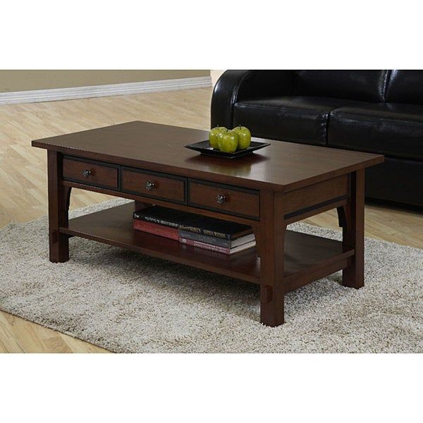 Shop Copper Grove Talisman 3 Drawer Coffee Table – Free Pertaining To Copper Grove Bowron Dark Cherry Coffee Tables (View 10 of 25)