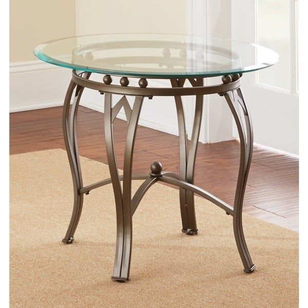 Shop Copper Grove Woodend Glass Top Round End Table – On Intended For Copper Grove Woodend Glass Top Oval Coffee Tables (View 4 of 50)