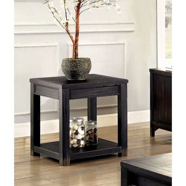 Shop Cosbin Rustic Bold Antique Black End Tablefoa – On In Cosbin Rustic Bold Antique Black Coffee Tables (View 2 of 50)