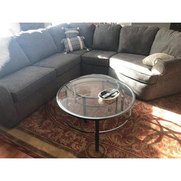 Shop Gaia Round Metal/ Tempered Glass Nesting Coffee Tables Intended For Mitera Round Metal Glass Nesting Coffee Tables (View 13 of 25)