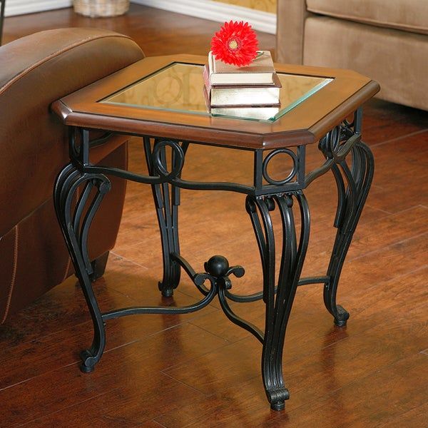 Shop Gracewood Hollow Salinger Glass Top End Table – Free Intended For Gracewood Hollow Fishta Antique Brass Metal Glass 3 Piece Tables (View 7 of 25)