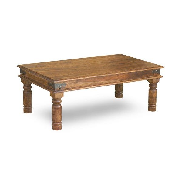 Shop Timbergirl Handcrafted Thakat Rustic Coffee Table With Idris Dark Sheesham Solid Wood Coffee Tables (View 16 of 25)