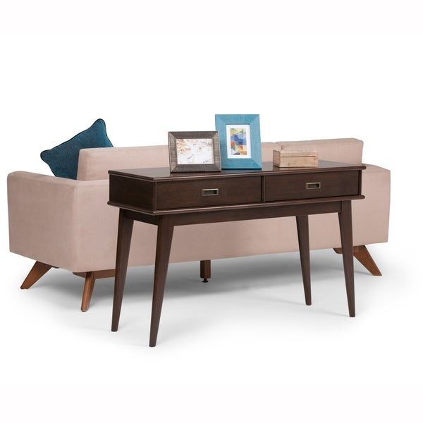 Shop Wyndenhall Tierney Solid Hardwood 48 Inch Wide Mid With Regard To Solid Hardwood Rectangle Mid Century Modern Coffee Tables (View 11 of 50)