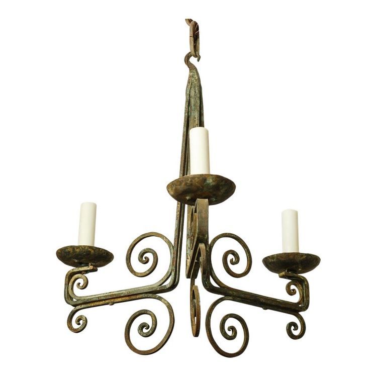 Simple Classic Painted Iron Chandelier Inside Blanchette 5 Light Candle Style Chandeliers (View 11 of 20)