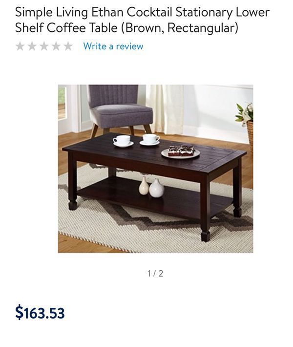 Simple Living Ethan Cocktail Stationary Lower Shelf Coffee Table (Brown,  Rectangular) For Sale In Greenville, Ms – Offerup With Simple Living Ethan Cocktail Tables (View 3 of 25)
