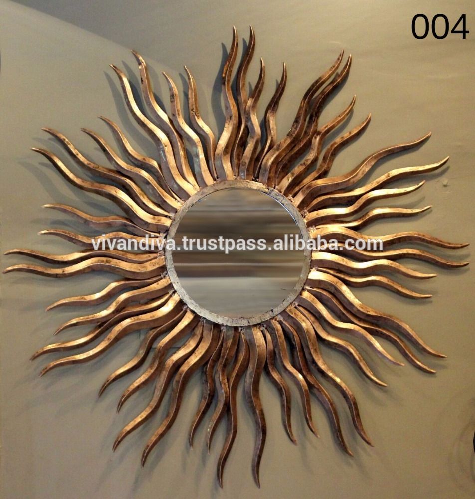 Sun Mirror | Decorative Sun Shaped Wall Mirror | Jodhpur Handicrafts – Buy  Unique Wall Mirrors,decorative Metal Wall Mirror,handicraft Wall Hanging For Sun Shaped Wall Mirrors (View 5 of 20)