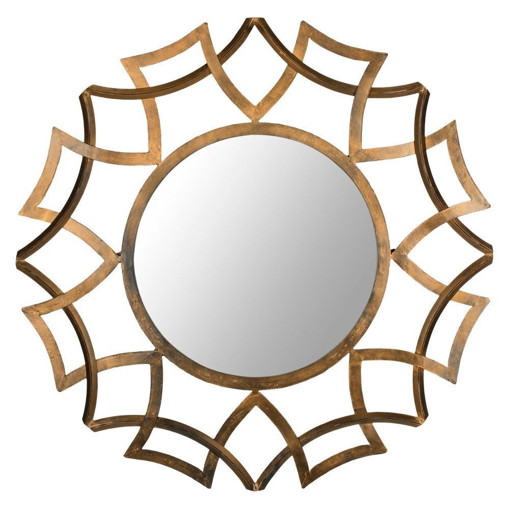 Sunburst Meadow Decorative Wall Mirror Gold – Safavieh For Brylee Traditional Sunburst Mirrors (View 15 of 20)