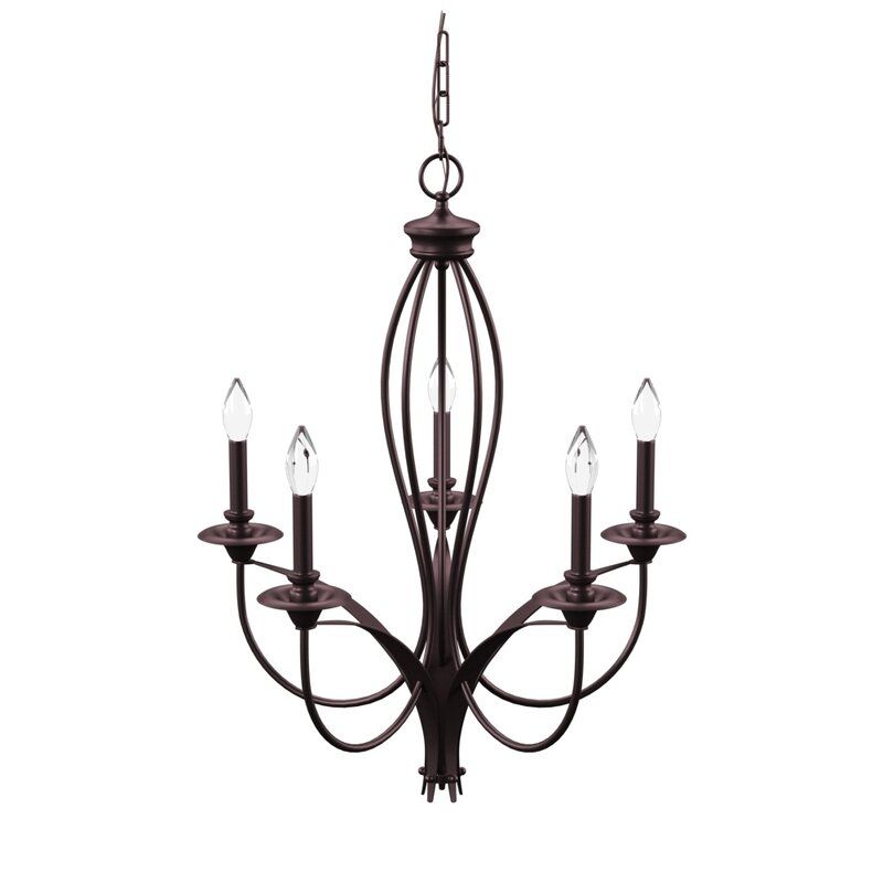 Tarres 5 Light Candle Style Chandelier With Regard To Gaines 9 Light Candle Style Chandeliers (View 8 of 20)