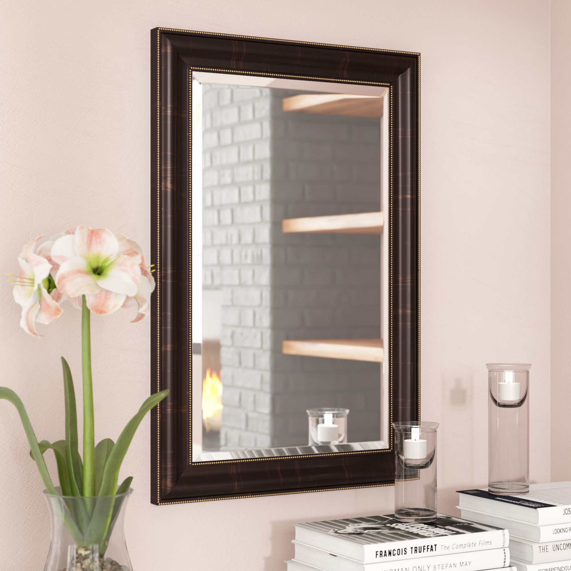 Traditional Beaded Accent Mirror For Vassallo Beaded Bronze Beveled Wall Mirrors (View 15 of 20)