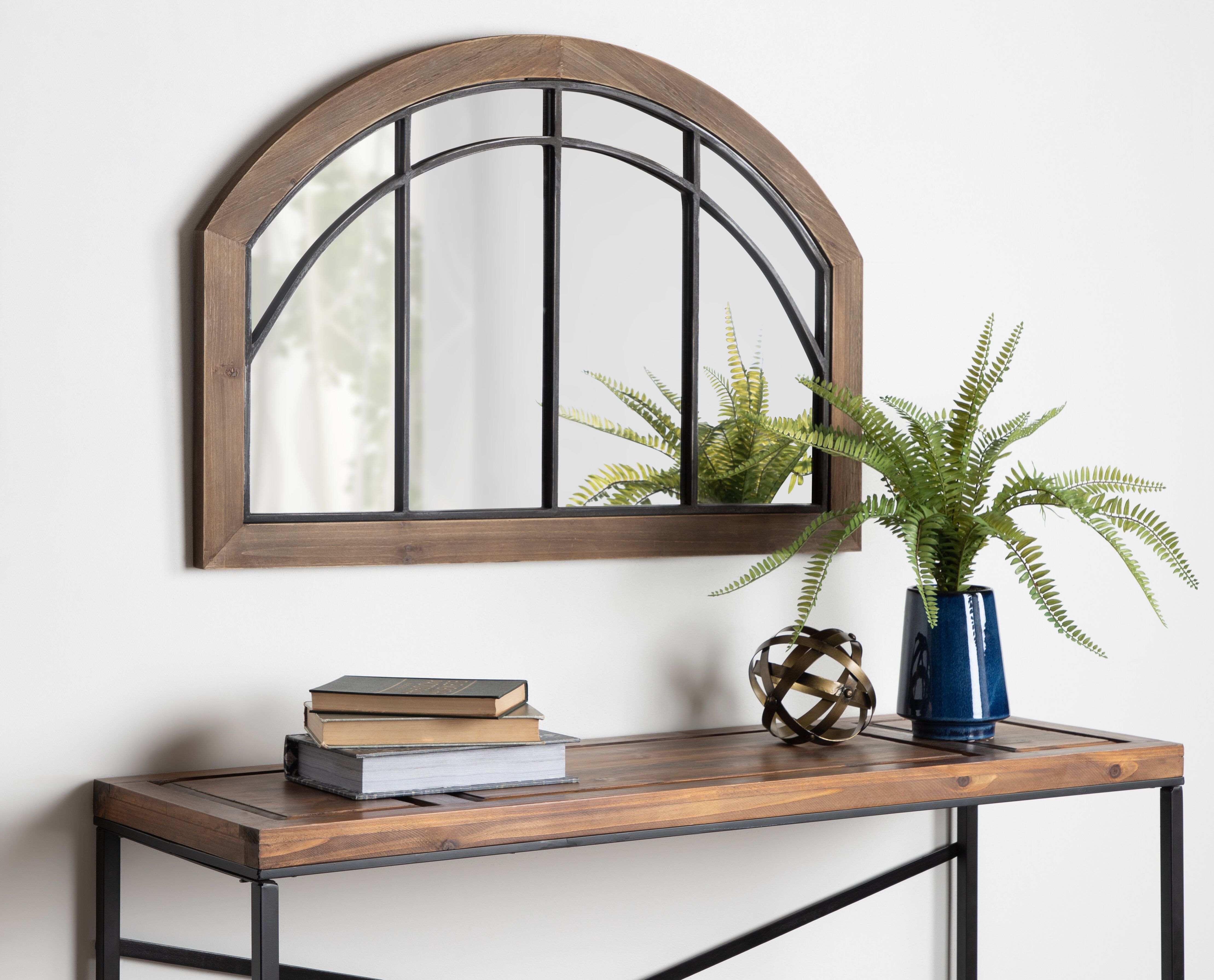 Treadwell Traditional Wood Arch Accent Mirror For Peetz Modern Rustic Accent Mirrors (View 19 of 20)