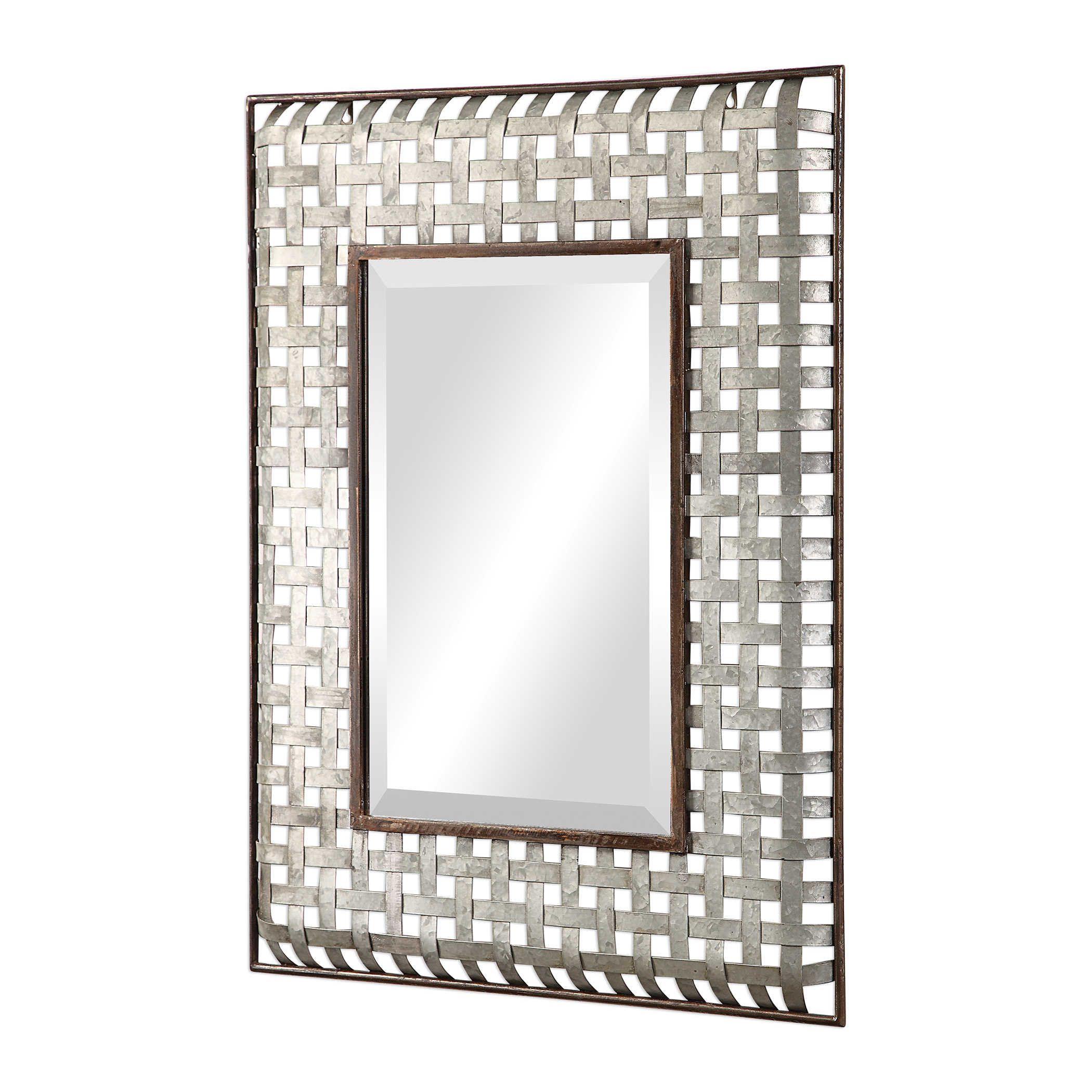 Trip Galvanized Metal Accent Mirror With Rectangle Antique Galvanized Metal Accent Mirrors (View 7 of 20)