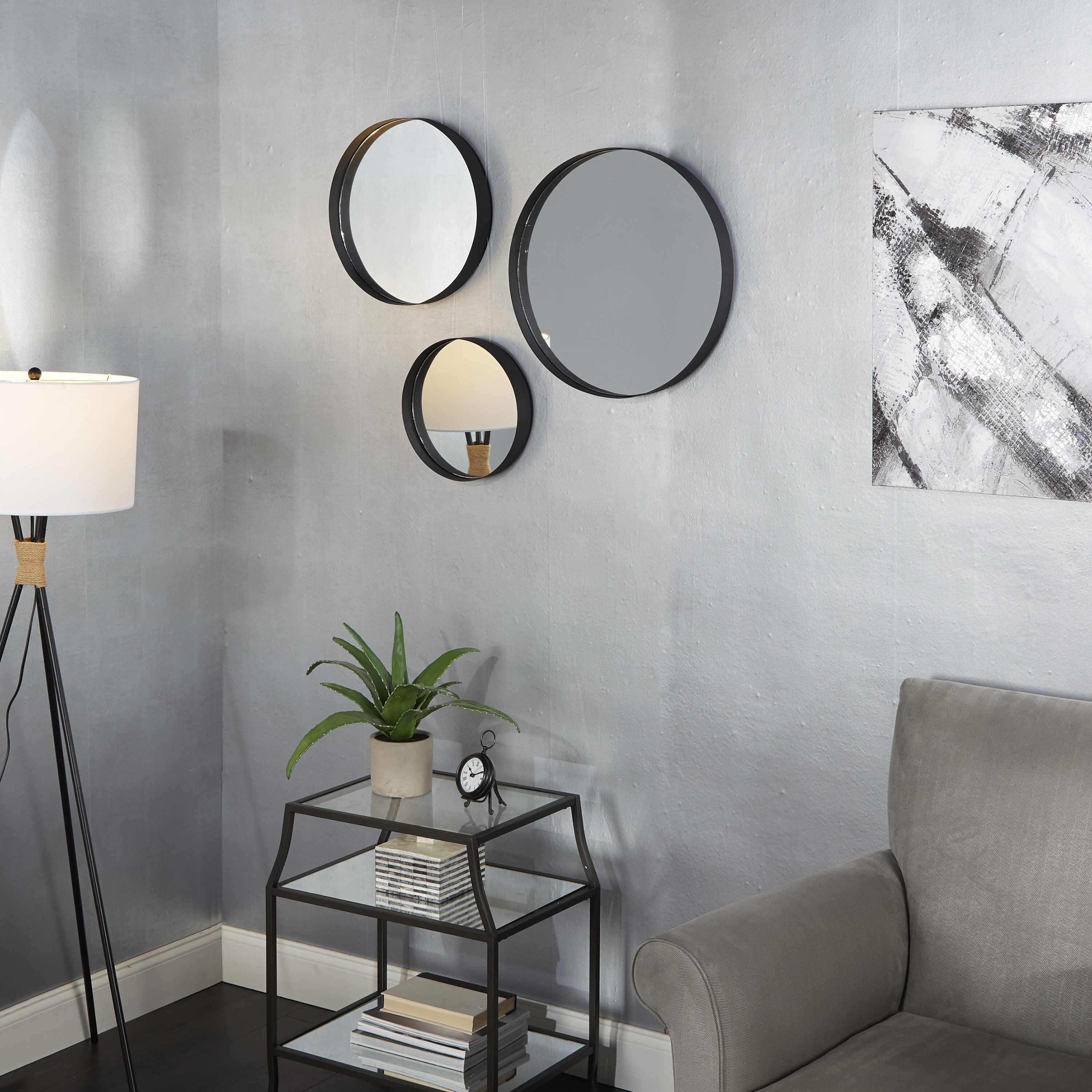 Triptych Mirror | Wayfair With 3 Piece Dima Hanging Modern &amp; Contemporary Mirror Sets (View 13 of 20)