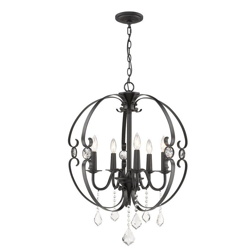 Whitcher 5 Light Globe Chandelier Regarding Gaines 5 Light Shaded Chandeliers (View 12 of 20)