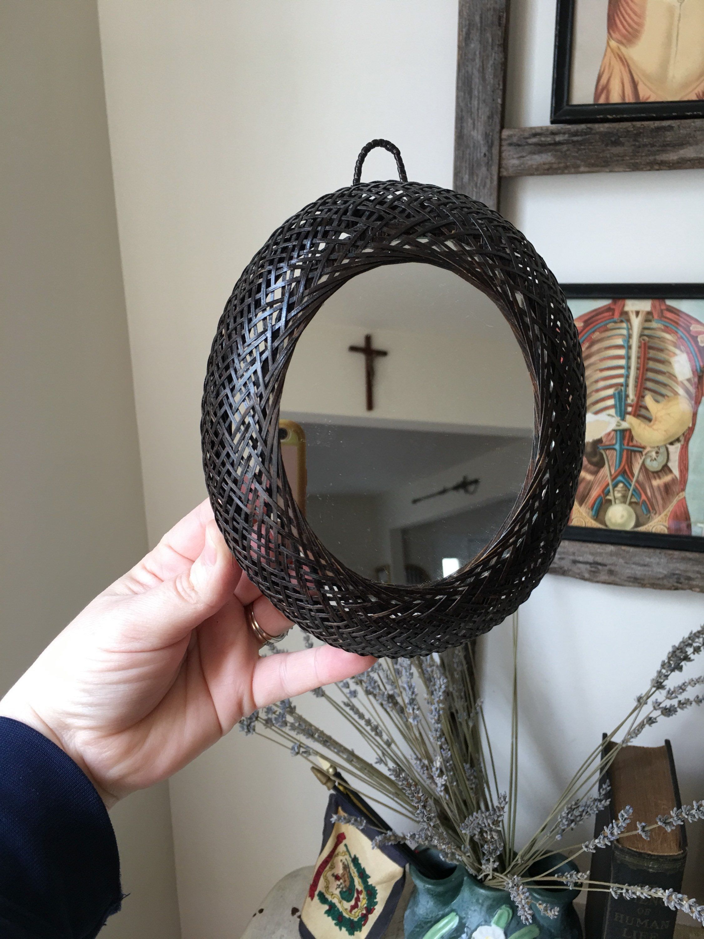 Wicker Basket Mirror, Hand Crafted, Oval Ratan Mirror With Juliana Accent Mirrors (View 16 of 20)