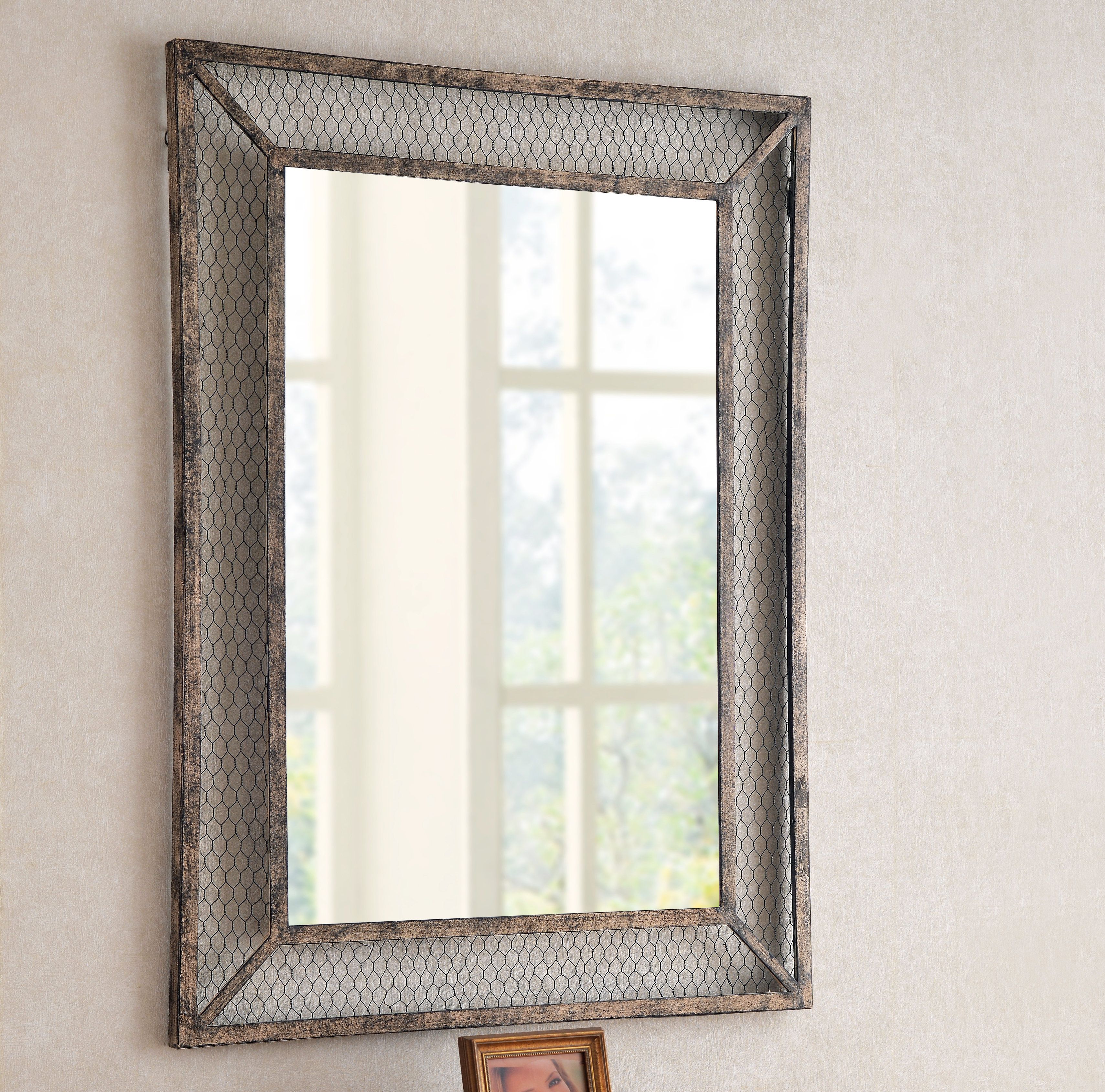 Williston Forge Clanton Accent Mirror & Reviews | Wayfair Inside Rectangle Antique Galvanized Metal Accent Mirrors (View 4 of 20)