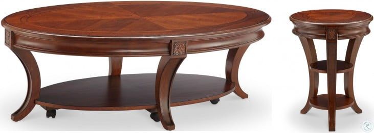 Winslet Cherry Oval Cocktail Table Throughout Winslet Cherry Finish Wood Oval Coffee Tables With Casters (View 6 of 25)