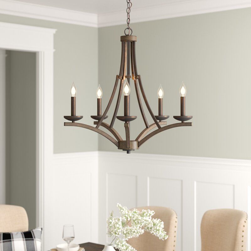 Wireman 5 Light Candle Style Chandelier Regarding Kenna 5 Light Empire Chandeliers (View 13 of 20)