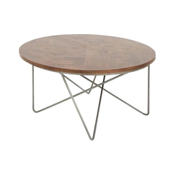 Wood And Iron Round Coffee Table – Socialpeach (View 5 of 25)