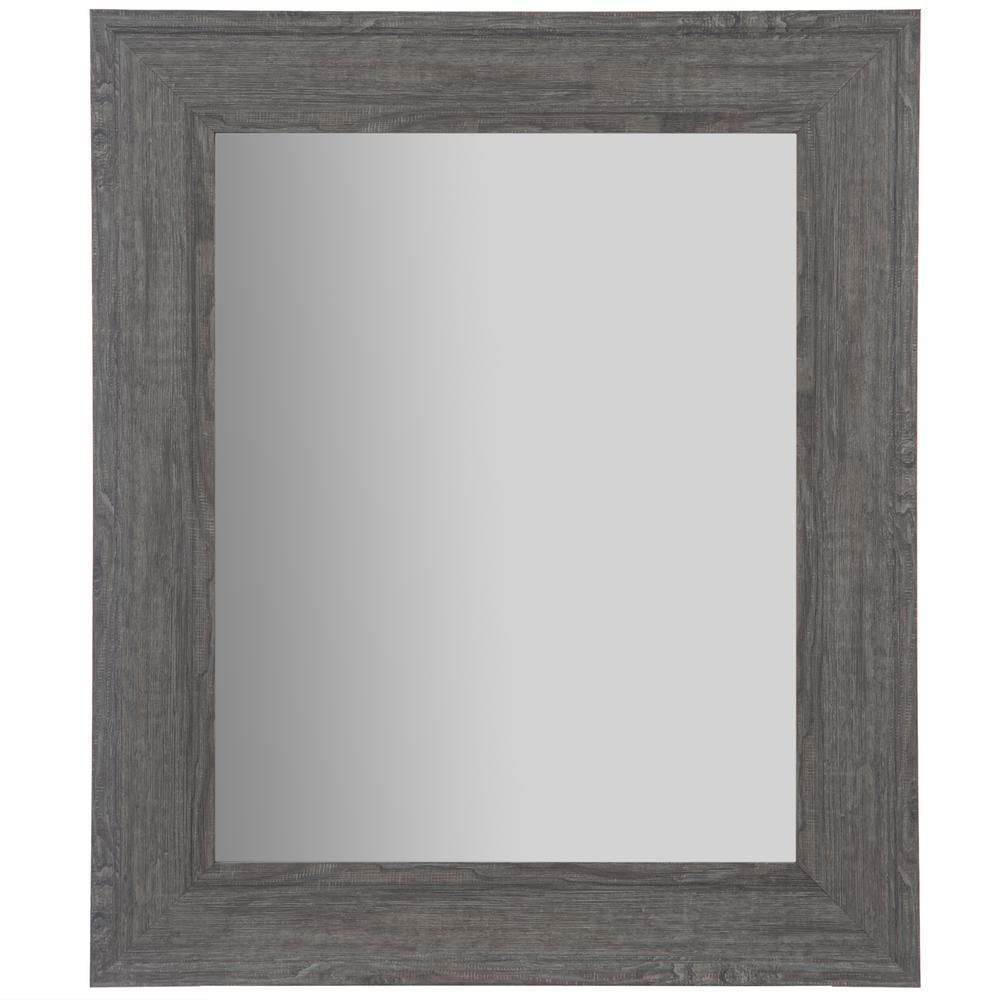 Woodgrain Framed Rectangular Graywash Decorative Mirror Pertaining To Farmhouse Woodgrain And Leaf Accent Wall Mirrors (View 5 of 20)