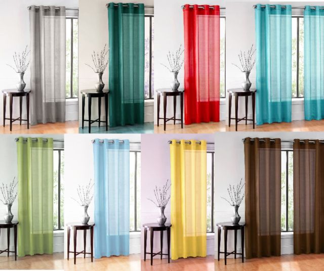 1 Single Light Filtering Solid Sheer Grommet Window Curtain Panel Treatment Regarding Light Filtering Sheer Single Curtain Panels (View 5 of 25)