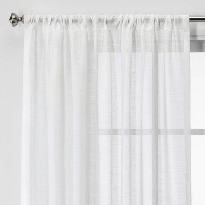 108"x54" Open Weave Sheer Window Curtain Panel White With Elowen White Twist Tab Voile Sheer Curtain Panel Pairs (View 13 of 26)