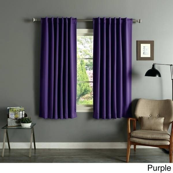 2 Panel Curtains Throughout Superior Solid Insulated Thermal Blackout Grommet Curtain Panel Pairs (View 16 of 25)
