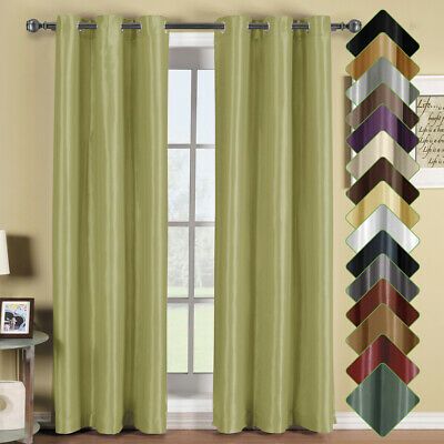 2 Panel Solid Soho Thermal Insulated Blackout Grommet Window Curtain /  Drape | Ebay In Solid Thermal Insulated Blackout Curtain Panel Pairs (View 24 of 25)